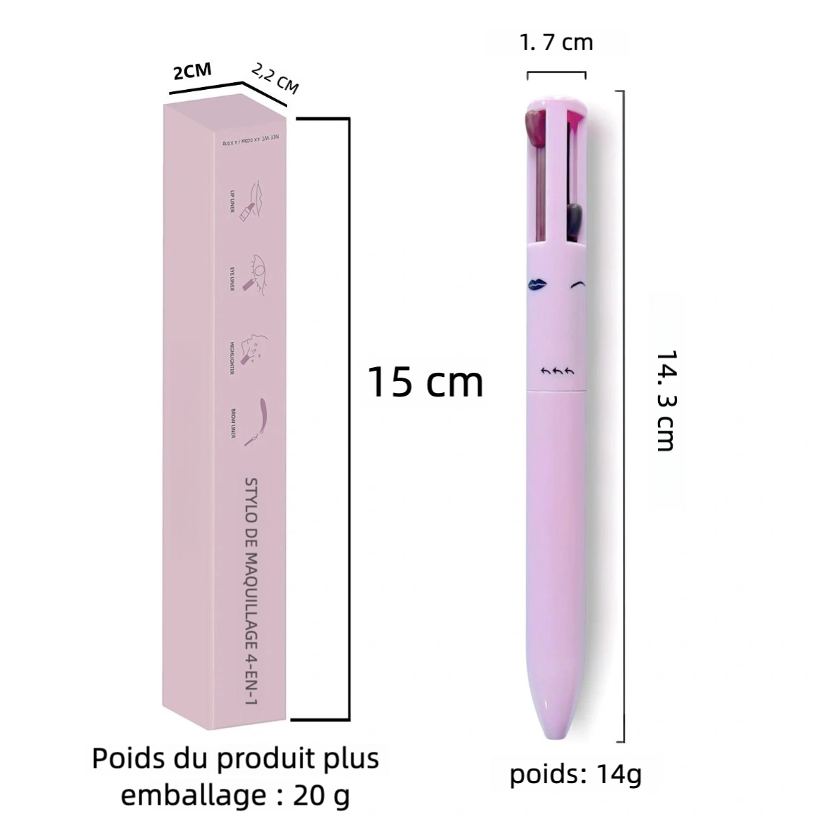 CRAYON 4-EN-1 MULTIFONCTION : LÈVRES - YEUX - SOURCILS